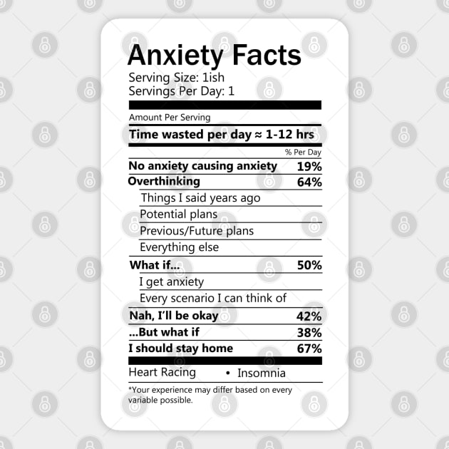 Anxiety Facts Magnet by hoddynoddy